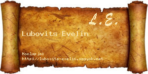 Lubovits Evelin névjegykártya